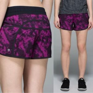 Lululemon Tracker Short III 4-way Stretch In Plum Black / Black Size 12